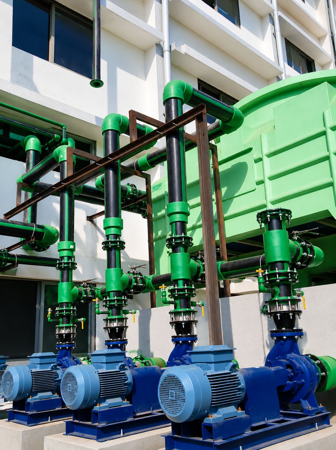 PPRCT pump discharge headers